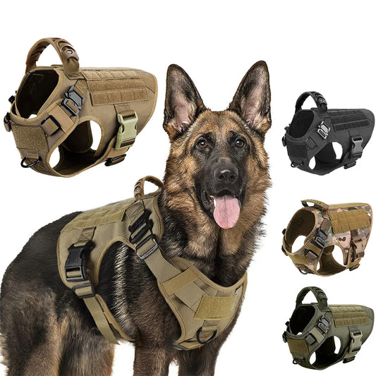 Military Large Dog Tactical Harness Training Pet Vest