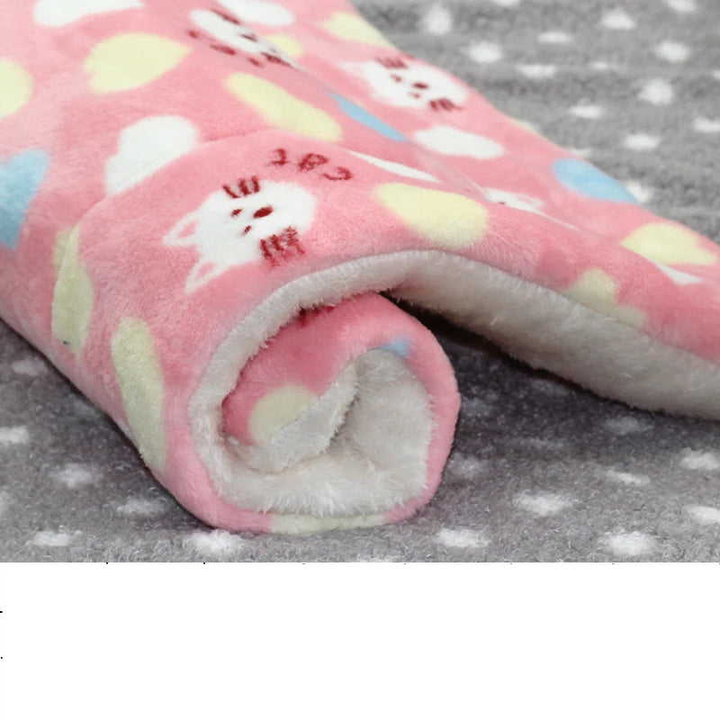 Large Flannel Dog Bed Sleeping Mat: Thickened Rug for Small to Large Pets