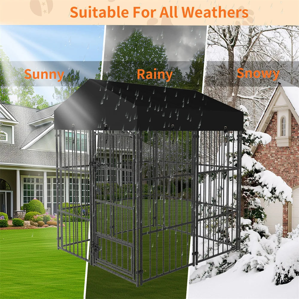 Heavy Duty Large Dog Kennel with Roof Cover