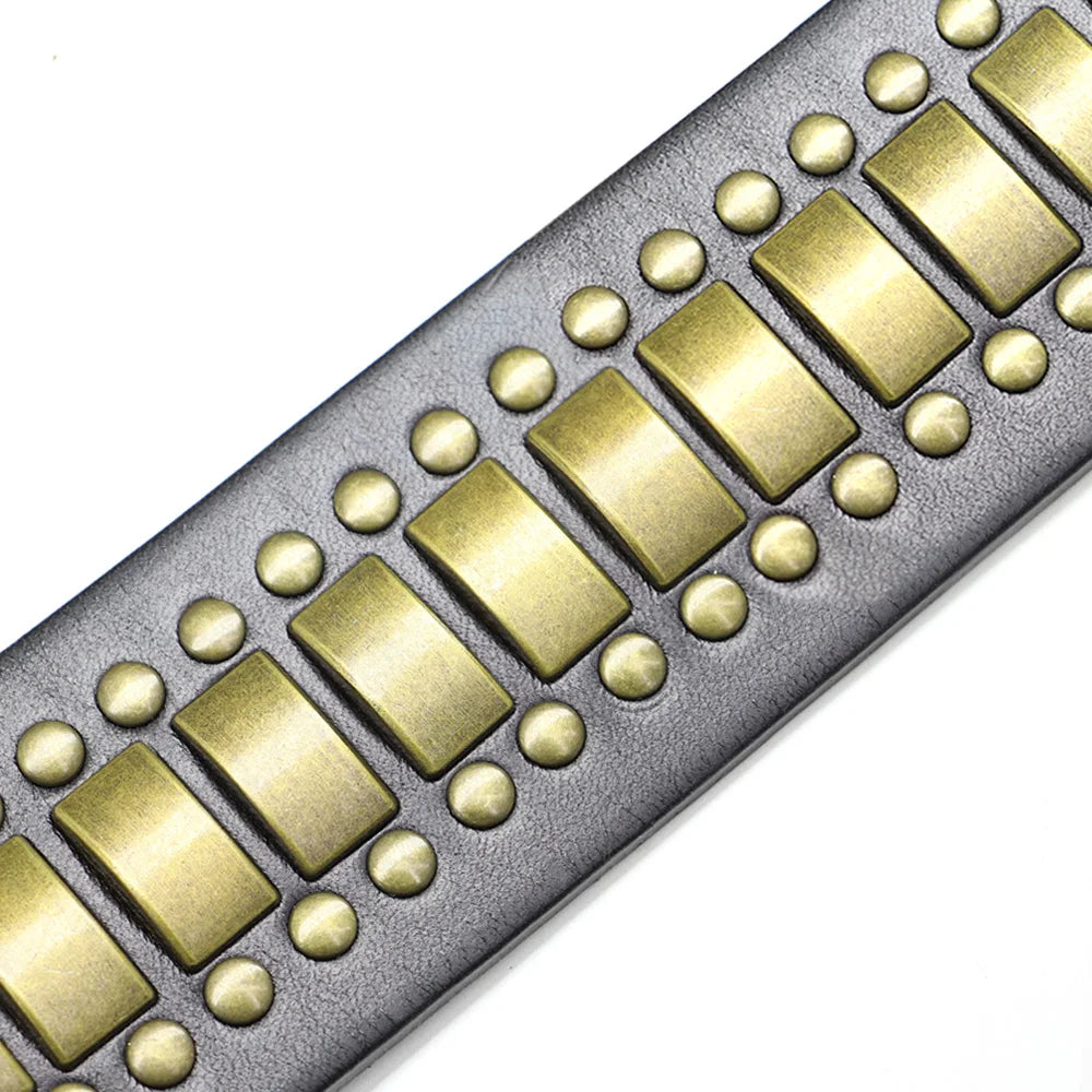 Original Leather Dog Collar 2inch Wide Luxury Riveted Necklace for Medium Large Dogs