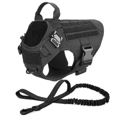 Large or Medium Dog Harness and Leash Set: Military Grade Tactical Harness