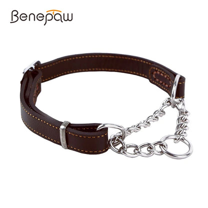 Martingale Leather Collar No Pull Anti-Escape Training Dog Collar