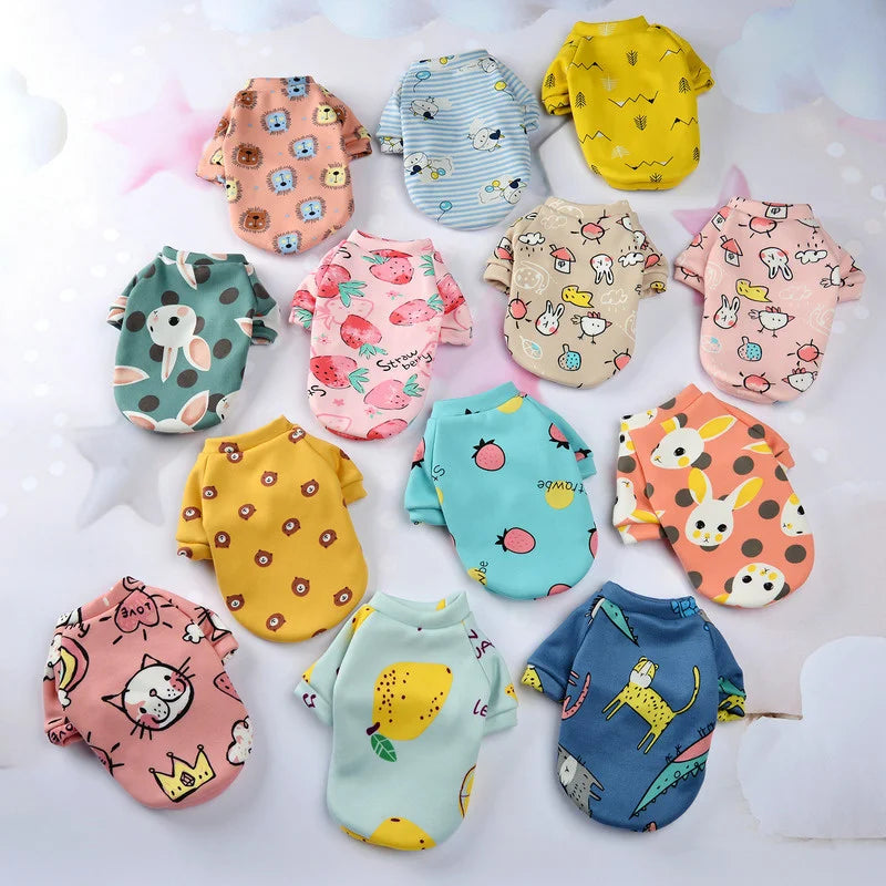 Winter Print clothes for Puppy, Small Medium dog and cat