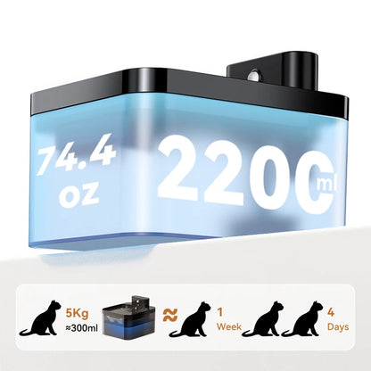 2.2L Wireless Motion Sensor Automatic Pet Water Fountain for Cat and Dog