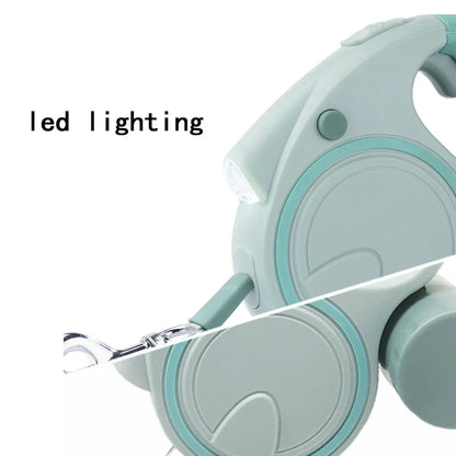 Dog Leash With Led Lights and Poo Bag Holder Retractable 5M Rope
