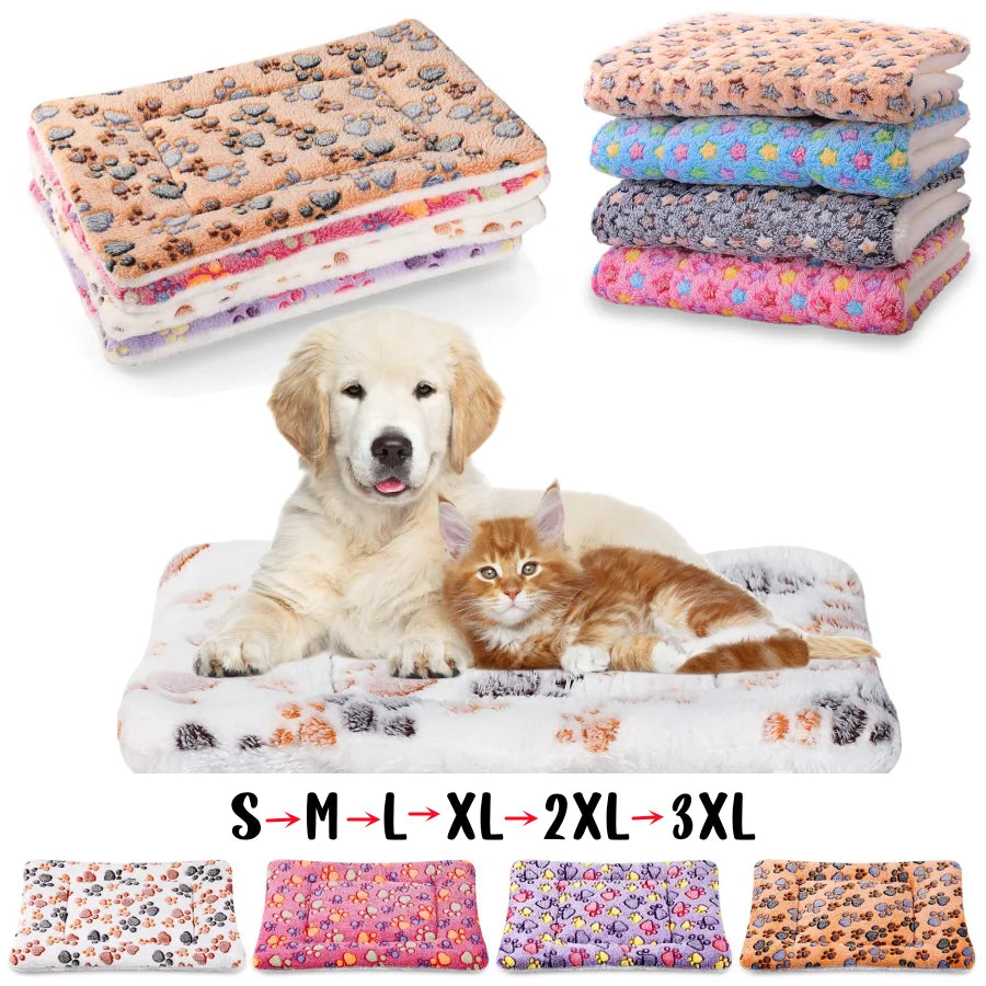 Large Flannel Dog Bed Sleeping Mat: Thickened Rug for Small to Large Pets