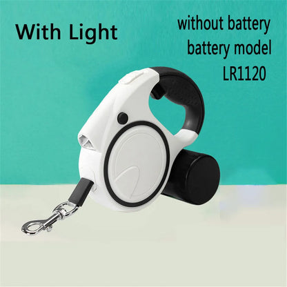Dog Leash With Led Lights and Poo Bag Holder Retractable 5M Rope