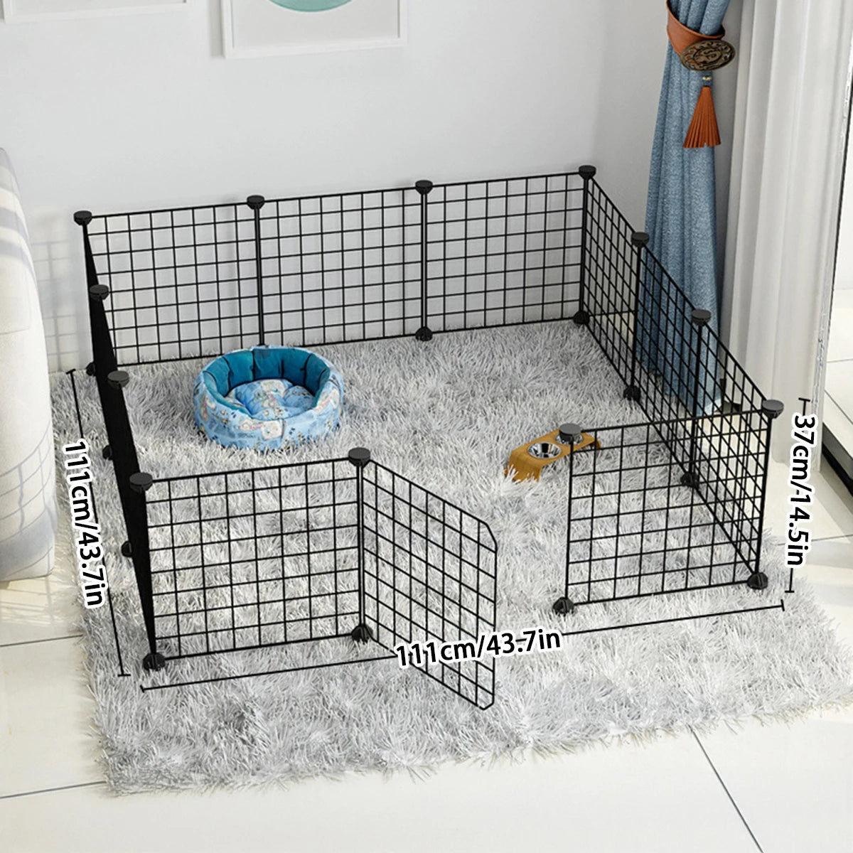 Dog cage Wire mesh fence indoor pet escape barrier