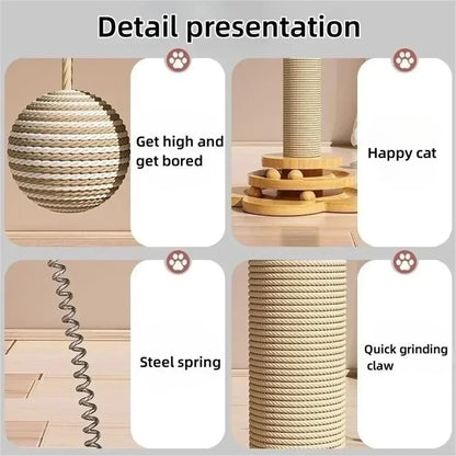 Cat Scratcher Tower and Turntable with Sisal Balls