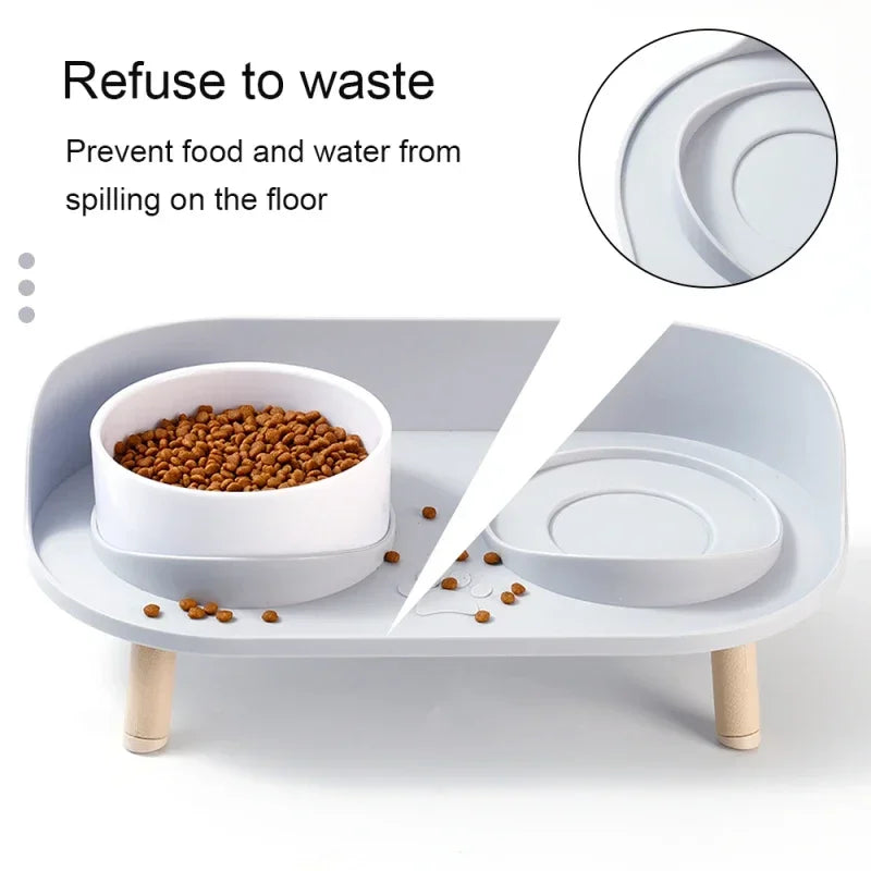 Pet Elevated Double Bowls Feeder