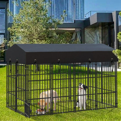 Heavy Duty Large Dog Kennel with Roof Cover