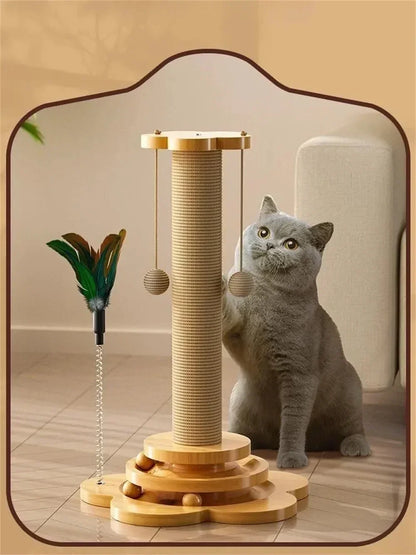 Cat Scratcher Tower and Turntable with Sisal Balls