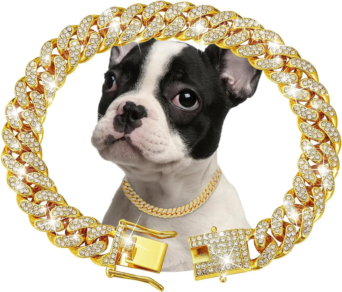 Pet Jewelry Necklace: Luxury Chain Collar For Small Medium Large Dogs and Cats