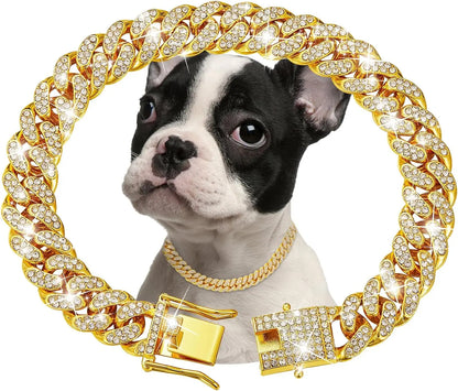 Pet Jewelry Necklace: Luxury Chain Collar For Small Medium Large Dogs and Cats