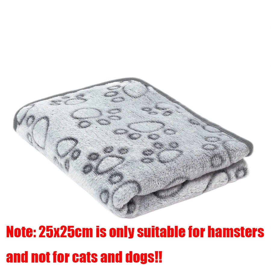 Pet Flannel Blanket Paw Print Pattern Pet Sleeping Mat for Cat Dog