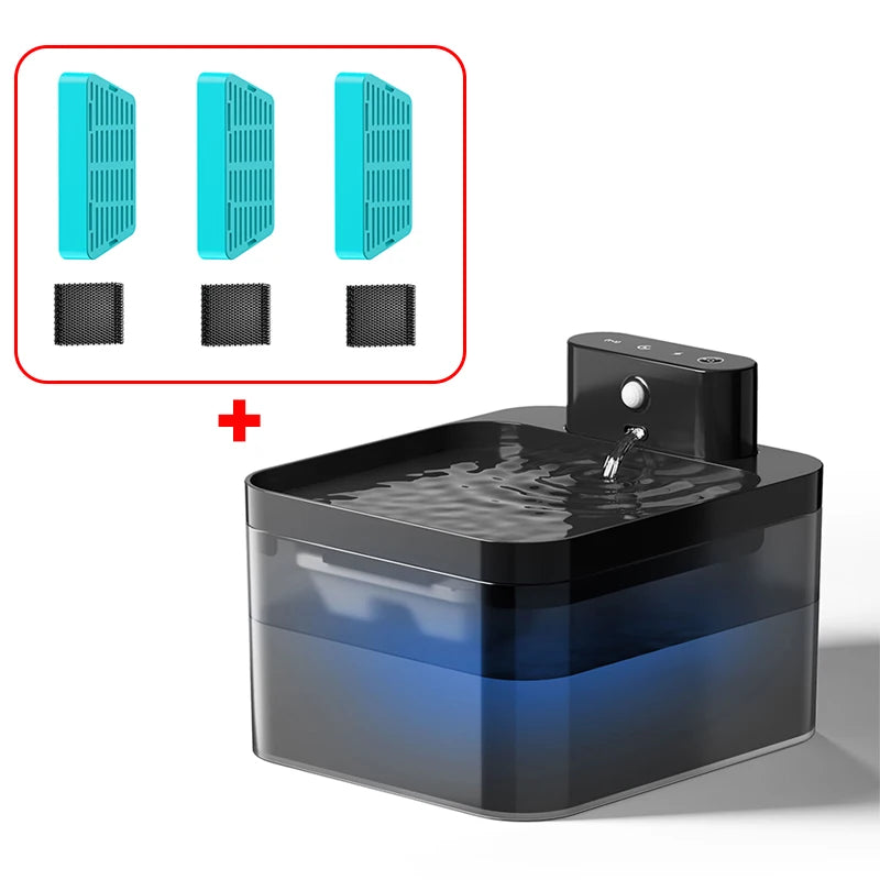 2.2L Wireless Motion Sensor Automatic Pet Water Fountain for Cat and Dog