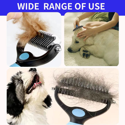 Professional Pet Deshedding Brush Fur Knot Cutter Hair Remover for Dog and Cat