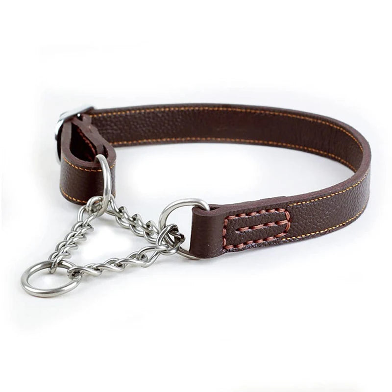 Martingale Leather Collar No Pull Anti-Escape Training Dog Collar