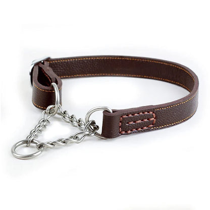 Martingale Leather Collar No Pull Anti-Escape Training Dog Collar