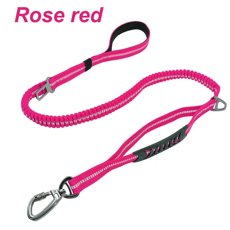 Reflective Nylon Multi-functional Retractable Dog Leash with Car Safety Buckle