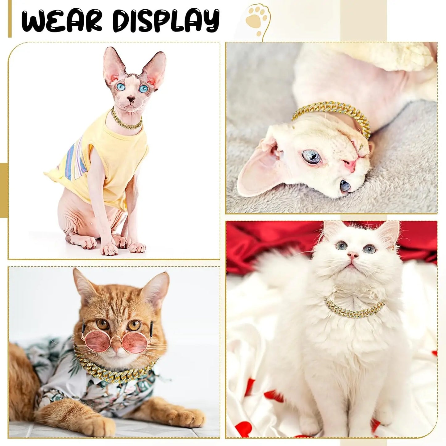 Pet Jewelry Necklace: Luxury Chain Collar For Small Medium Large Dogs and Cats