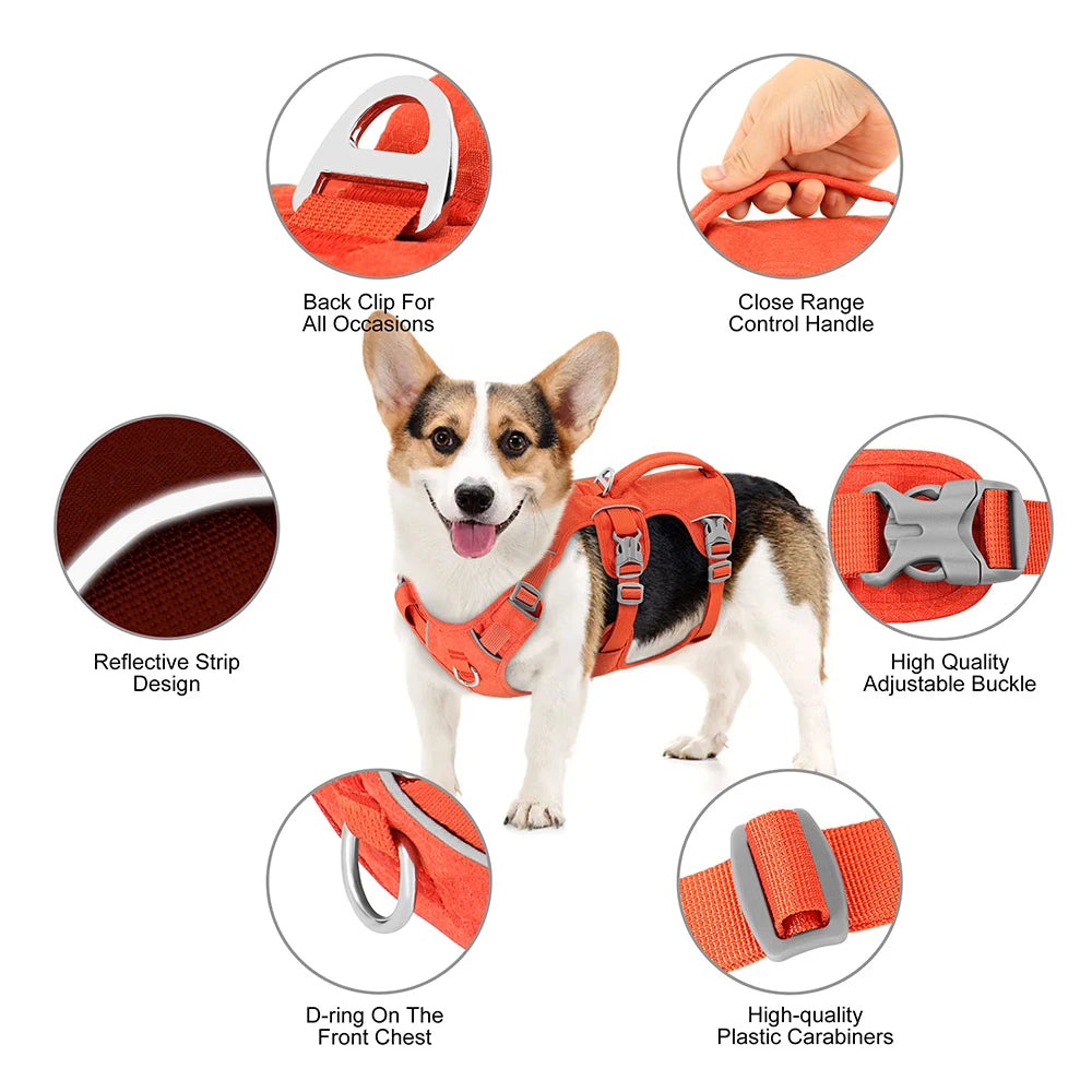 Reflective Dog Harness Nylon Pet Vest With Handle for Small Medium Dogs