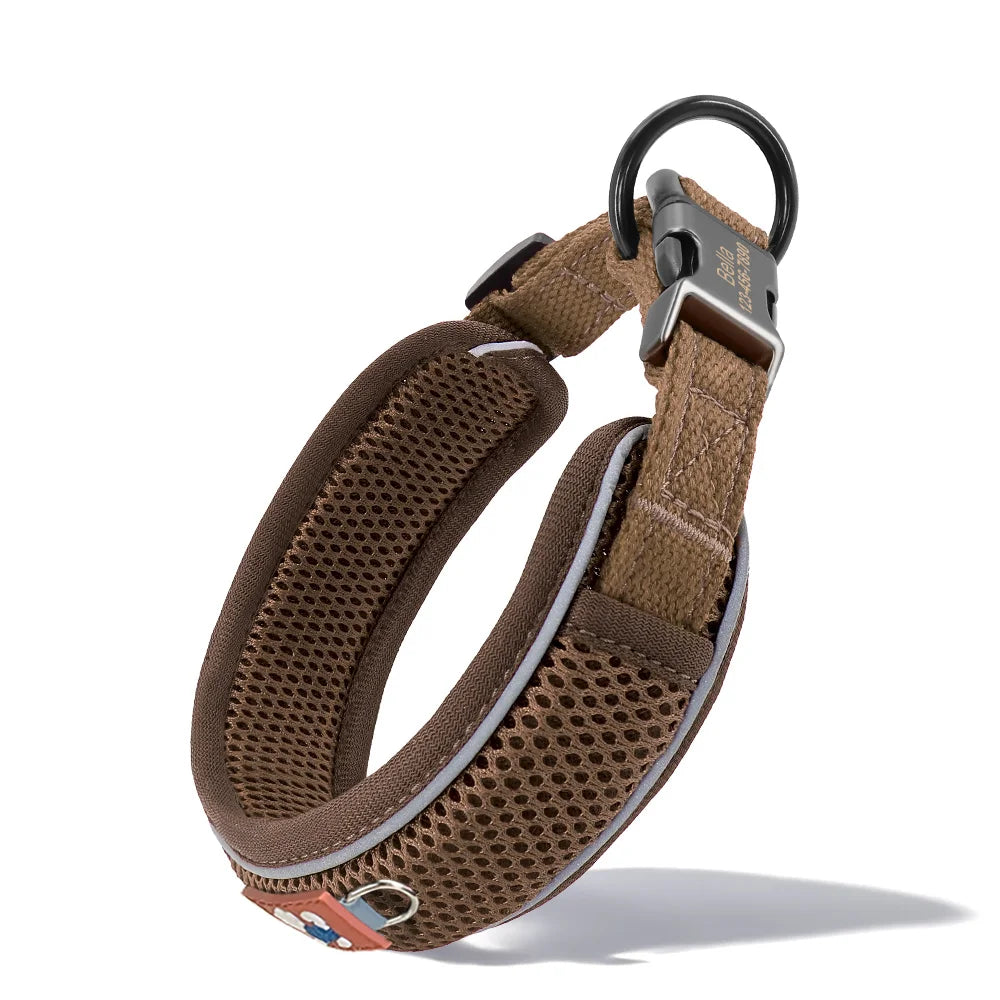 Mesh Breathable Personalised Dog Collar For Small Medium Large Dogs