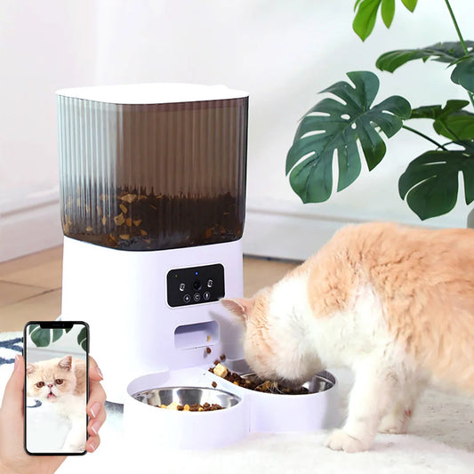5L Double Bowls Smart Automatic Camera Feeder for Cat and Dog