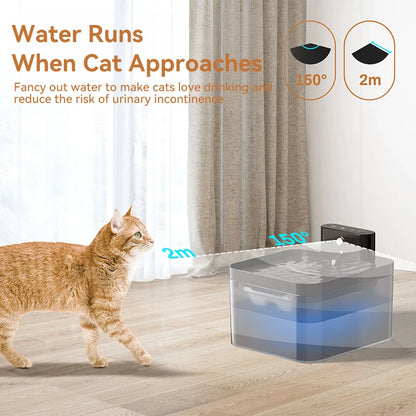 2.2L Wireless Motion Sensor Automatic Pet Water Fountain for Cat and Dog