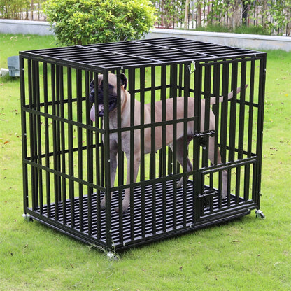 XXL Large Dog Crate: Heavy Duty Strong Square Tube Metal Pet Cage