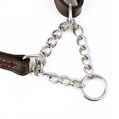 Martingale Leather Collar No Pull Anti-Escape Training Dog Collar