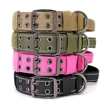 Custom Military Grade Nylon Dog Collar Personalized Tactical for Medium Large Dogs