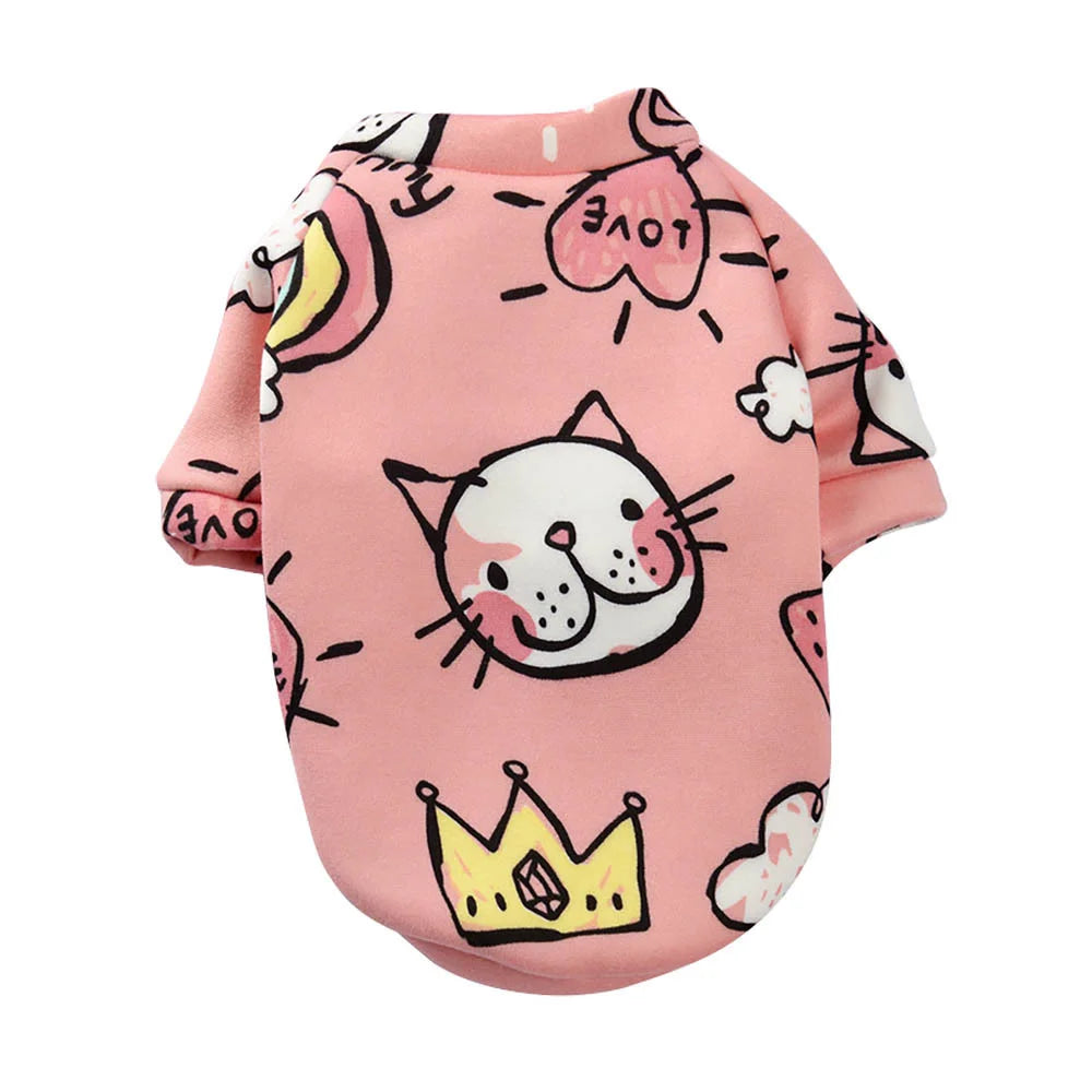 Winter Print clothes for Puppy, Small Medium dog and cat