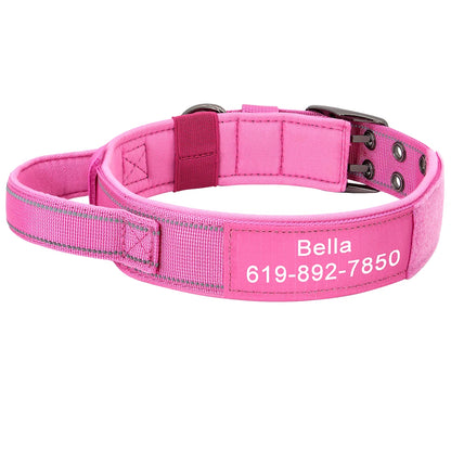 Custom Military Grade Nylon Dog Collar Personalized Tactical for Medium Large Dogs