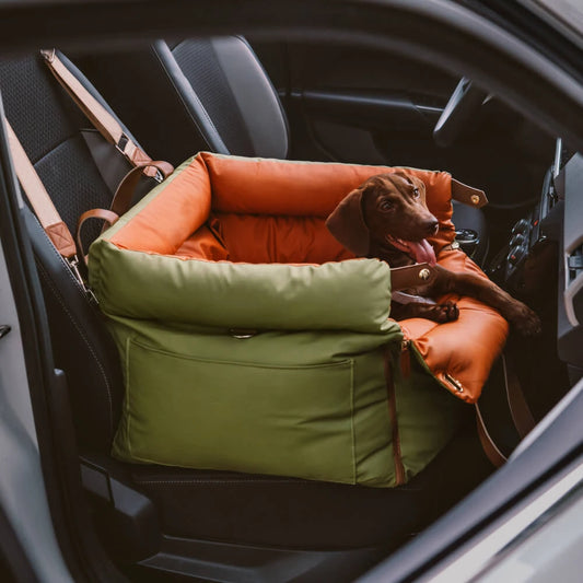 Pet Car Seat Luxury Faux Leather for Dog Cat Car Travel Bed