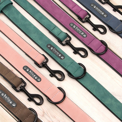 Custom Leather Dog Collar Leash for Small Medium Large Dog