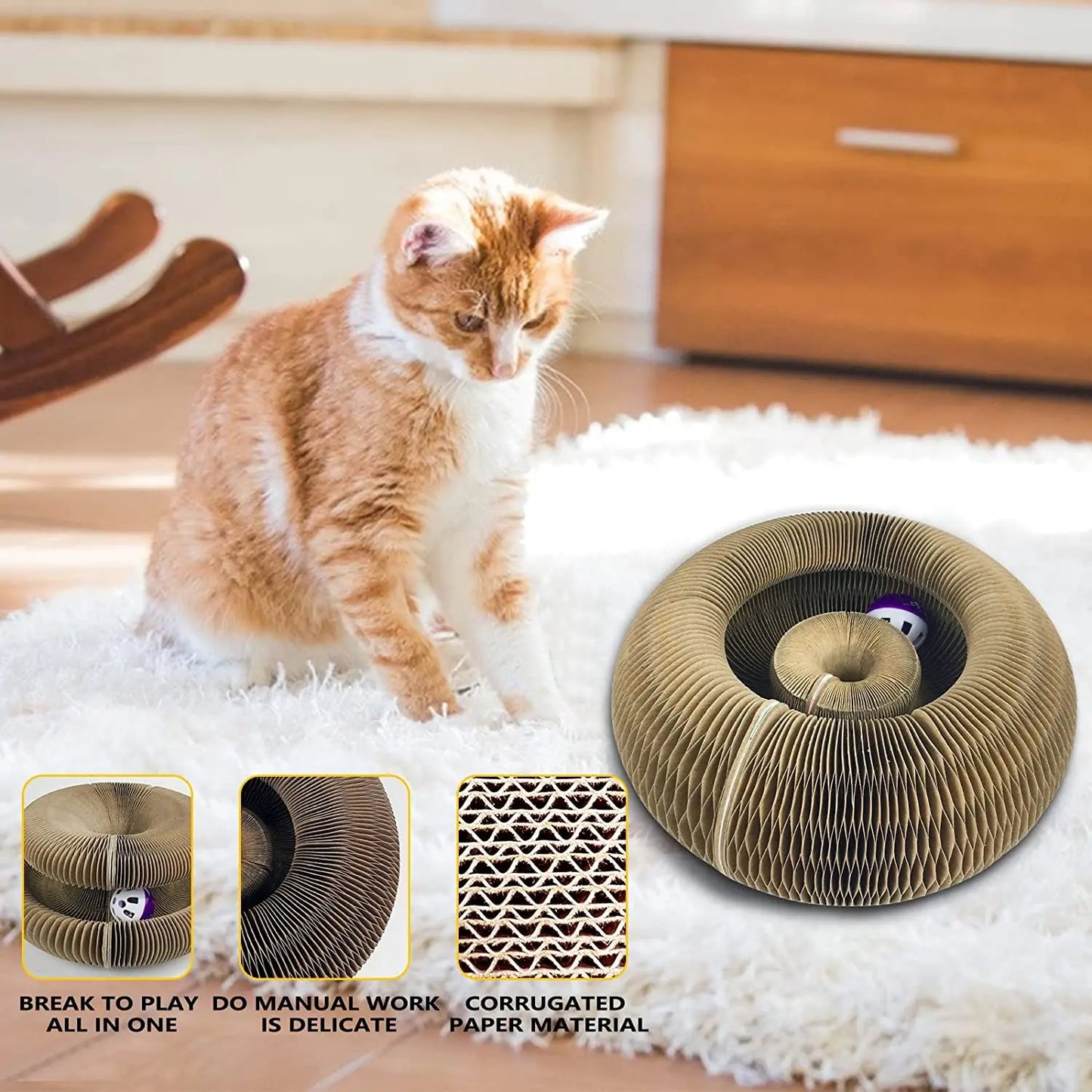 Magic Corrugated Cat Scratching Toy with Ball