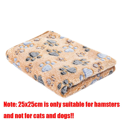 Pet Flannel Blanket Paw Print Pattern Pet Sleeping Mat for Cat Dog
