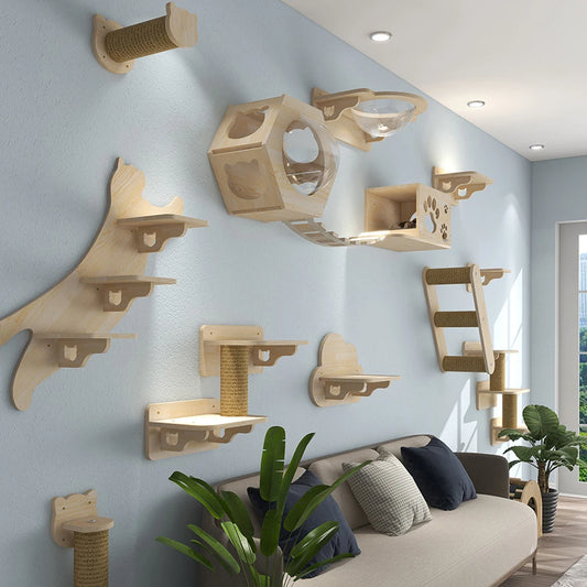 Wall Mounted Cat Hammock Bed and Scratching Post