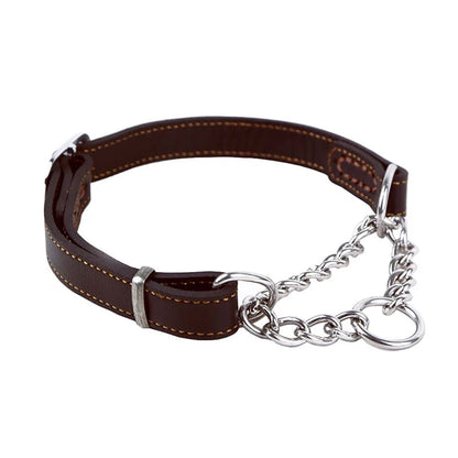 Martingale Leather Collar No Pull Anti-Escape Training Dog Collar