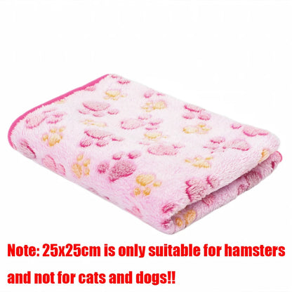 Pet Flannel Blanket Paw Print Pattern Pet Sleeping Mat for Cat Dog