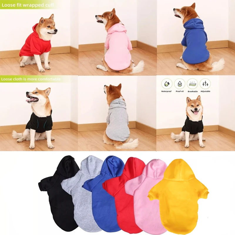 Winter Dog Clothes Sport Hoodies Sweatshirts Warm for Small Medium Large Dogs