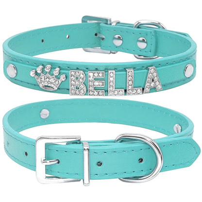 Bling Rhinestone Personalized Collar for Small Dog and Cat