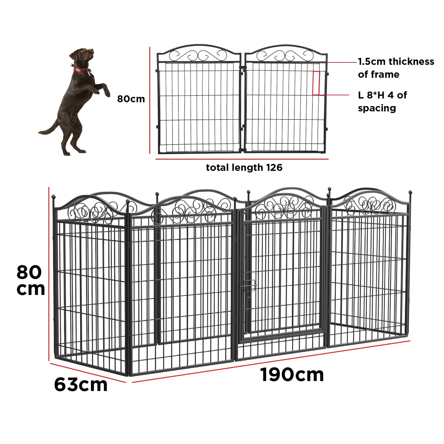 8 Panels Dog Playpen 32 Inch Height in Heavy Duty