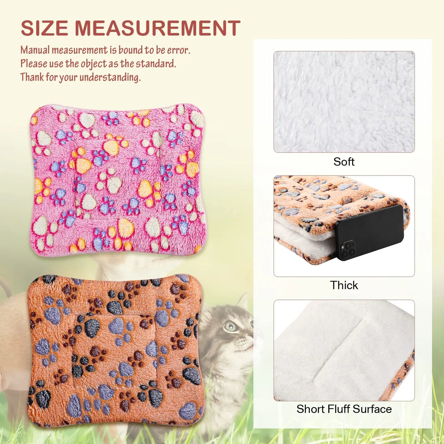 Large Flannel Dog Bed Sleeping Mat: Thickened Rug for Small to Large Pets