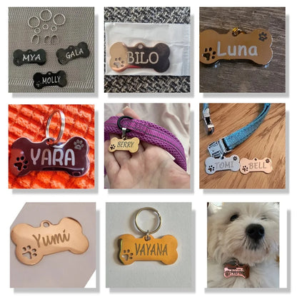 Pet ID Tag Personalized Free Engraved Keychain