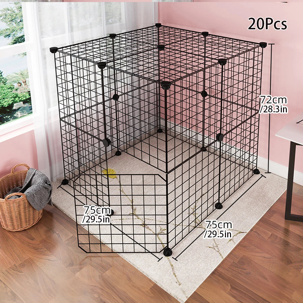 Dog cage Wire mesh fence indoor pet escape barrier