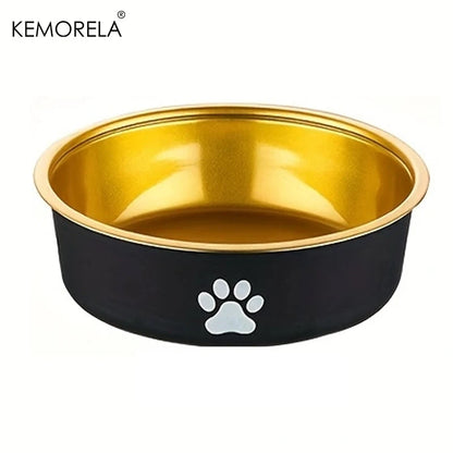 Gold colour stainless steel dog bowls 