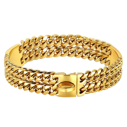 Strong Dog Chain Collar Gold Stainless Steel For Medium Large Dogs
