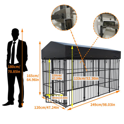 Heavy Duty Large Dog Kennel with Roof Cover
